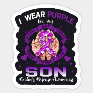 I Wear Purple For My Son Crohn's Disease Awareness Sticker